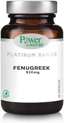 Power of Nature Platinum Range Fenugreek 520mg Συμπλήρωμα Διατροφής Με Τριγωνέλλα, 30 Κάψουλες