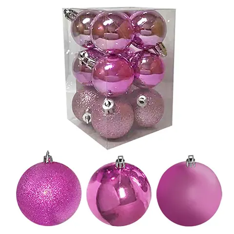 Στολίδι Μπάλες Ροζ Μιξ Πακ=12τεμ Φ4 Φ4cm Xmasfest 1132546