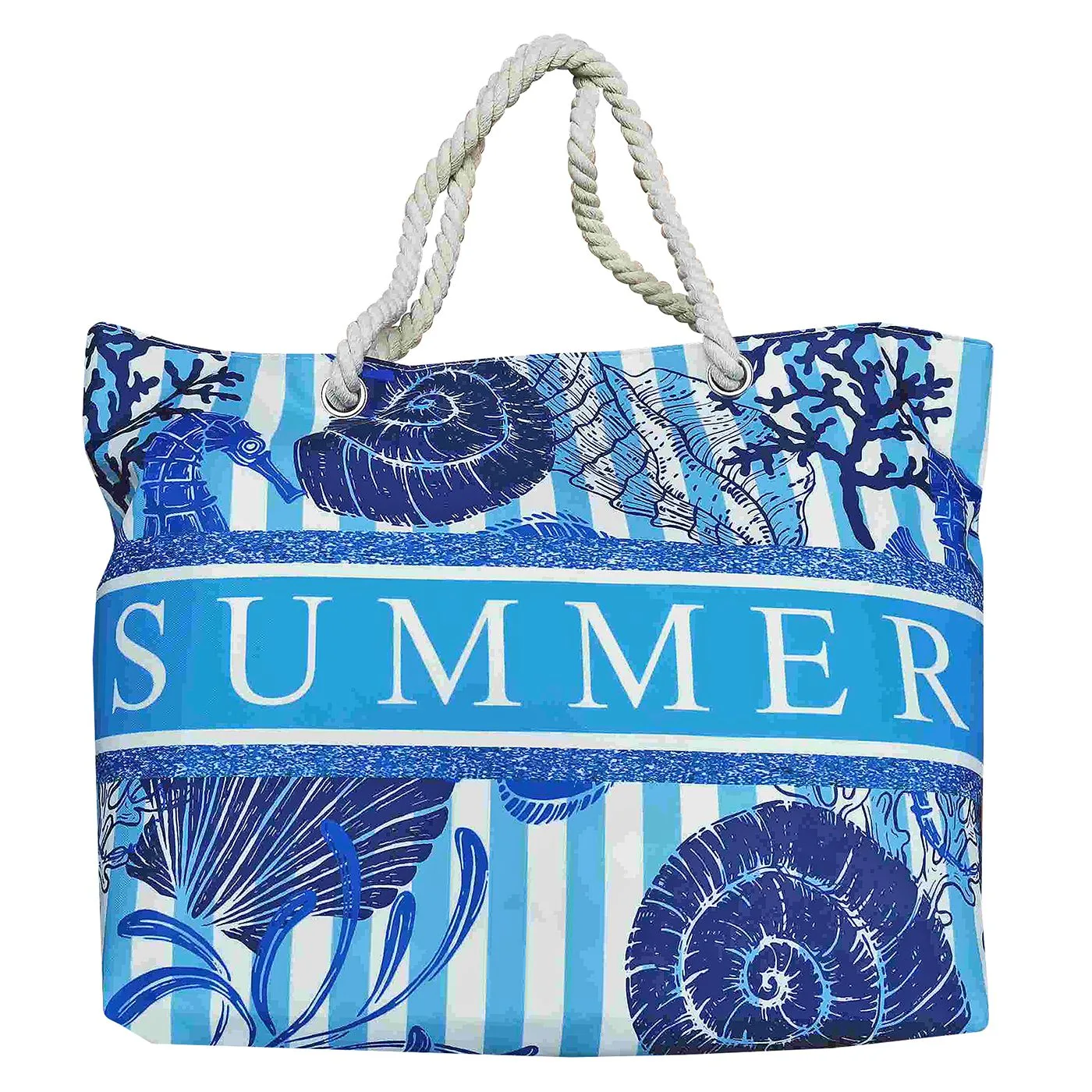 Τσάντα Παραλίας Summer Κοχύλια 58x37x16cm SUMMERtiempo 622758