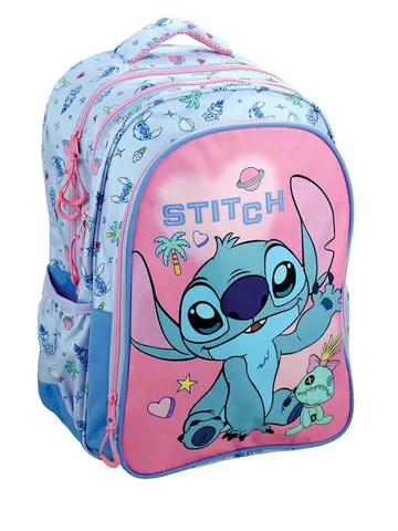 Stitch Σχολική Τσάντα Πλάτης Δημοτικού με Θήκη για Παγούρι Πολύχρωμη 35 x 20 x 46εκ 2026 - Gim