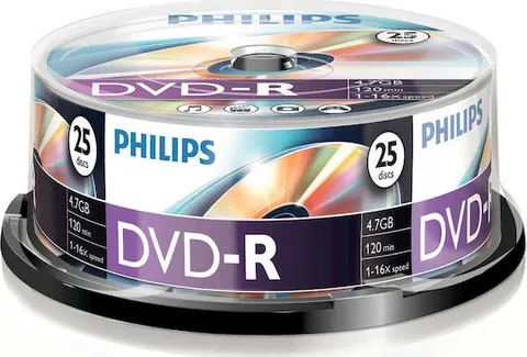 Philips DM4S6B25F Εγγράψιμα DVD-R 16x 4.7GB Cake Box 25τμχ