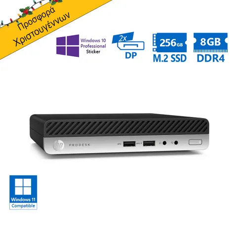HP ProDesk 400G5 DM i3-9100T/8GB DDR4/256GB M.2 SSD/No ODD/10P Grade A Refurbished PC